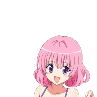 👙 anime, pink hair, girl, cartoon, cute whatsapp sticker