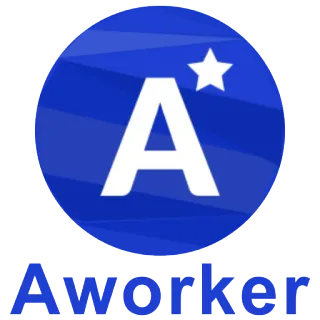 🔵 Aworker Логотип, A, Звезда, Синий, Бренд, Иконка whatsapp sticker