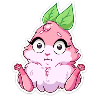 🤷‍♀️ mignon, animal, kawaii, adorable, rose, dessin animé, personnage, autocollant telegram sticker