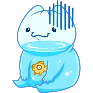 🥴 고양이, 물고기, 물, 슬픈, 귀여운, 동물 telegram sticker