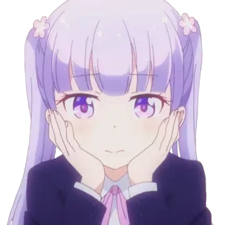 🙂 Anime, Mangá, Desenho animado, Garota, Cabelo roxo, Fofa, Garota anime telegram sticker