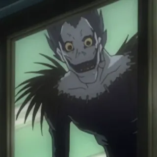 😦 Ryuk Death Note Anime, Ryuk, Death Note, Shinigami, Sobrenatural, Parca telegram sticker