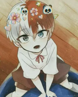 🖤 Shoto Todoroki My Hero Academia Anime, Shoto Todoroki, My Hero Academia, Manga, Mignon, Dessin animé, Fanart telegram sticker