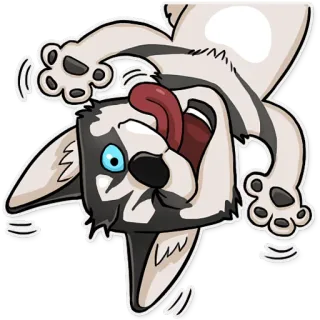🙃 dog, husky, cute, animal, cartoon, playful, funny whatsapp sticker
