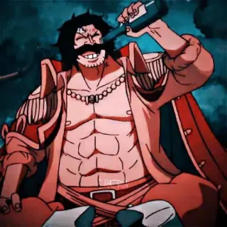 😆 Gol D. Roger One Piece อนิเมะ, วันพีซ, โกล ดี โรเจอร์, โจรสลัด, ดื่ม telegram sticker