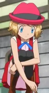 😞 Serena Pokemon Аниме, Девушка, Покемон, Серена, Шляпа, Мультфильм whatsapp sticker