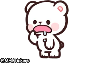🤤 @MHStickers bear, cute, white, cartoon, sticker, animal whatsapp sticker