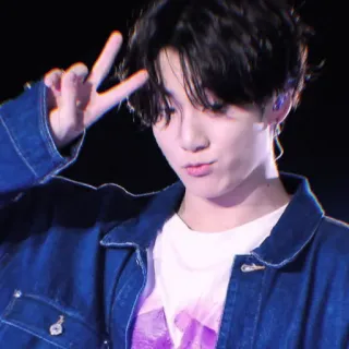 🐰 Jungkook kpop, 歌手, 偶像, 和平手势, 韩国 telegram sticker