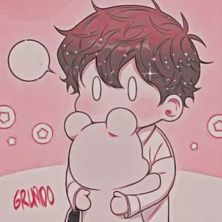 🐇 GRUNDOO carino, cartone animato, ragazzo, orsacchiotto, kawaii, chibi, anime whatsapp sticker