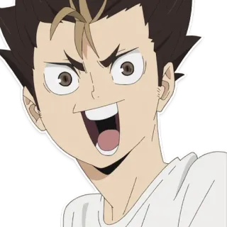 😮 Nishinoya Yuu Haikyuu!! Аниме, Haikyuu, Нишиноя, Юу, Волейбол telegram sticker