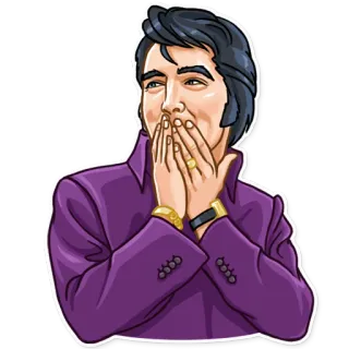 😊 Elvis Presley 猫王, 普雷斯利, 摇滚, 歌手, 贴纸 telegram sticker