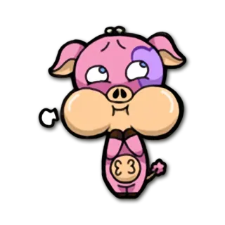 😌 만화, 돼지, 동물, 귀여운, 분홍색, 스티커 telegram sticker