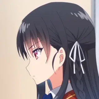 😑 Horikita Suzune Classroom of the Elite anime, girl, school uniform, black hair, Horikita, Suzune, Classroom of the Elite telegram sticker
