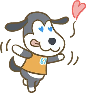 😍 it's ok perro, corazón, dibujo animado, Animal Crossing, lindo, amor whatsapp sticker