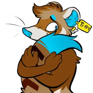 🙈 TI-84 furet, furry, dessin animé, animal, mignon, autocollant whatsapp sticker