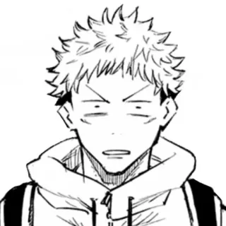 😟 Yuji Itadori Jujutsu Kaisen Anime, Manga, Jujutsu Kaisen, Yuji Itadori, Postać, Kreskówka telegram sticker