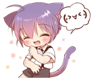 😂 (>∀<*) Anime, Chat, Kawaii, Mignon, Neko, Manga telegram sticker