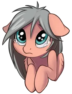😥 Pony, Tränen, Cartoon, Traurig, Weinend, Tier, Süß telegram sticker