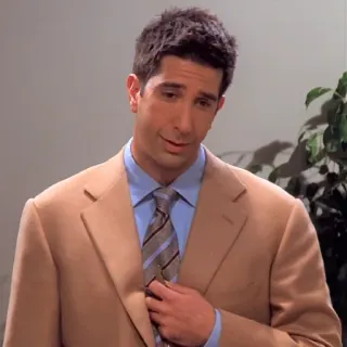😍 Ross Geller Friends homem, fato, série de TV, personagem, retrato, Ross, Geller telegram sticker