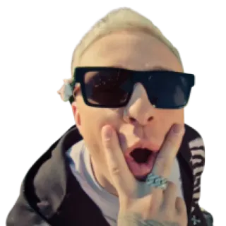 😜 persona, occhiali da sole, gesto, mano, ritratto telegram sticker