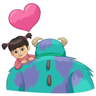 🥰 Boo Monsters, Inc. Boo, Die Monster AG, Disney, Pixar, Herz, süß, Freundschaft telegram sticker