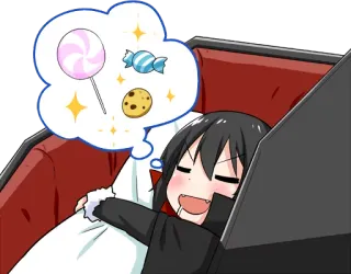 😪 anime, dibujos animados, dormir, ataúd, dulces, chupete, galleta telegram sticker