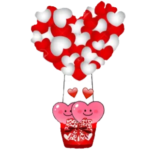 ❤ corazón, globos, amor, romántico, lindo, San Valentín telegram sticker
