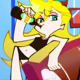 🌟 Panty Anarchy Panty & Stocking with Garterbelt アニメ, 飲酒, 漫画, 金髪, アルコール telegram sticker