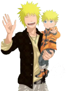 👋 Naruto naruto, anime, karakter, ayah, anak, kartun, animasi telegram sticker