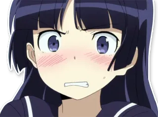 😳 Anime, Menina, Uniforme escolar, Fofa, Brava telegram sticker
