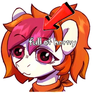 😳 full of horny pony, cartoon, meme, funny, humor telegram sticker