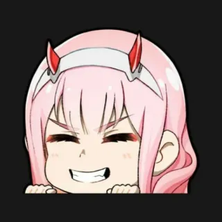 🥺 Zero Two anime, manga, Zero Two, Darling in the Franxx, cute, kawaii, pink hair, character telegram sticker