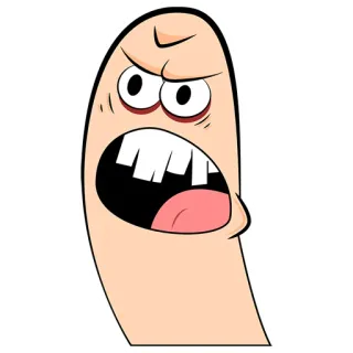 😠 Desenho animado, Bravo, Monstro, Engraçado, Expressão, Ilustração telegram sticker