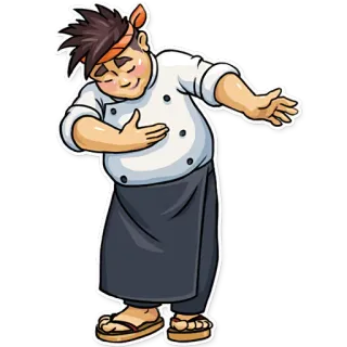 🏅 chef, dibujos animados, comida, restaurante, cocinero telegram sticker