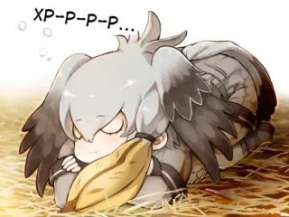 🐦 XP-P-P-P-P... Anime, Schattig, Slapend, Cartoon, Vogel, Dier telegram sticker
