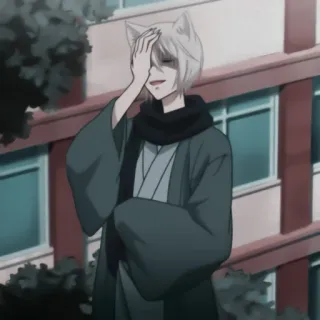 🩺 Tomoe Kamisama Kiss 动漫, 狐狸, 男性, 围巾, 学校, 漫画, 巴卫 telegram sticker