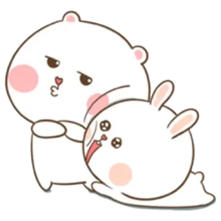 🤔 urso, coelho, fofo, animal, desenho animado whatsapp sticker