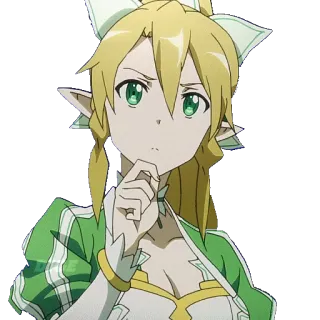 🤔 Leafa Sword Art Online anime, elf, leafa, sword art online, character, female telegram sticker