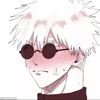 ♨️ @HAWKS Anime, Personnage, Lunettes, Illustration, Portrait telegram sticker