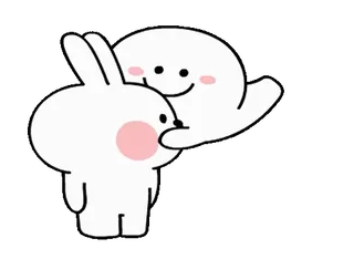 🤗 rabbit, ghost, cute, friendly, cartoon whatsapp sticker