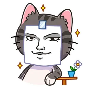 😏 chat, autocollant, mème, animal, drôle, dessin animé, humour whatsapp sticker