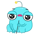 ❤️ Cartoon, Monster, Süß, Blau, Traurig, Augen telegram sticker