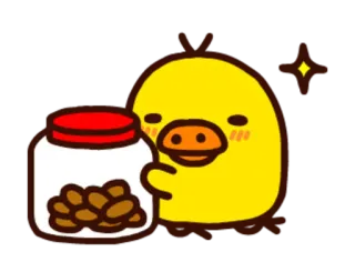 🐤 утка, милый, животное, банка, каваий, желтый telegram sticker