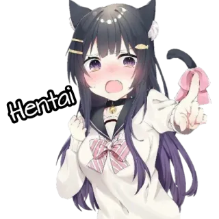 😱 Hentai anime, girl, catgirl, hentai, kawaii telegram sticker