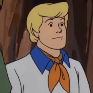 🐶 Fred Jones Scooby Doo cartoon, mystery, adventure, detective, blonde telegram sticker