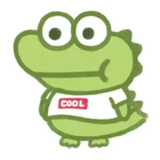 😐 COOL cartoon, crocodile, cute, animal, green, cool telegram sticker