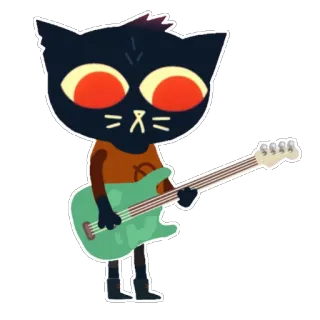 🎸 Mae Borowski Night in the Woods кот, видеоигра, гитара, Night in the Woods, Мэй Боровски telegram sticker