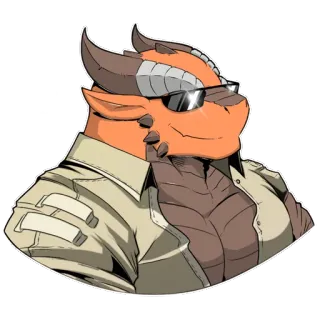 😎 dragon, anthropomorphe, lunettes de soleil, poilu, animal, reptile telegram sticker