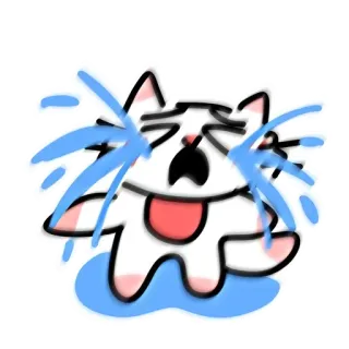 😭 gatto, piangere, triste, kawaii, emoji, cartone animato telegram sticker