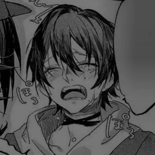 🖤 animé, manga, pleurer, triste, émotionnel, homme, garçon telegram sticker